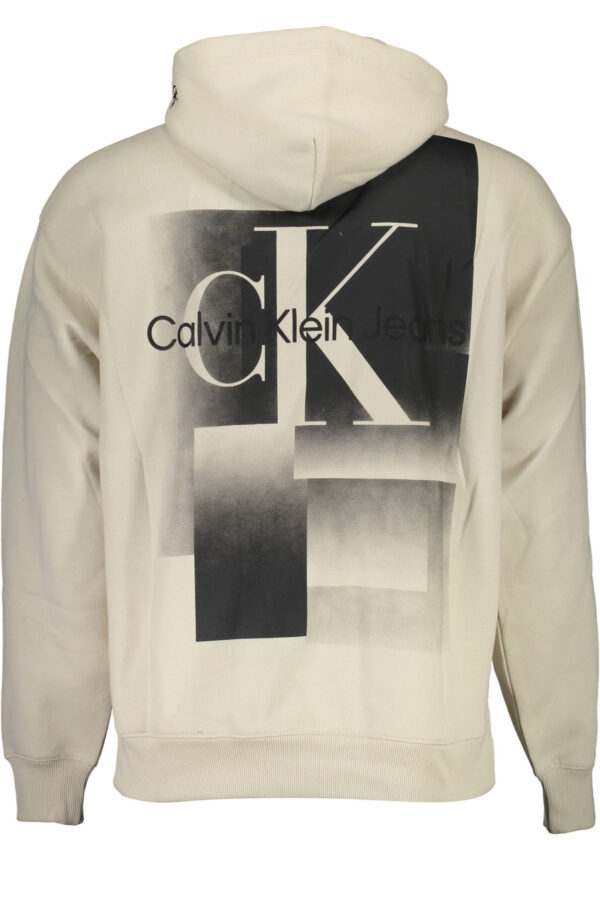 CALVIN KLEIN FELPA SENZA ZIP UOMO BEIGE - immagine 2