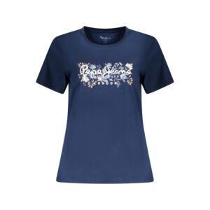 PEPE JEANS T-SHIRT MANICHE CORTE DONNA BLU