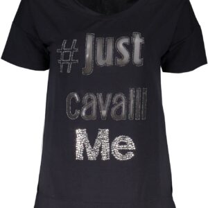 JUST CAVALLI T-SHIRT MANICHE CORTE DONNA NERO