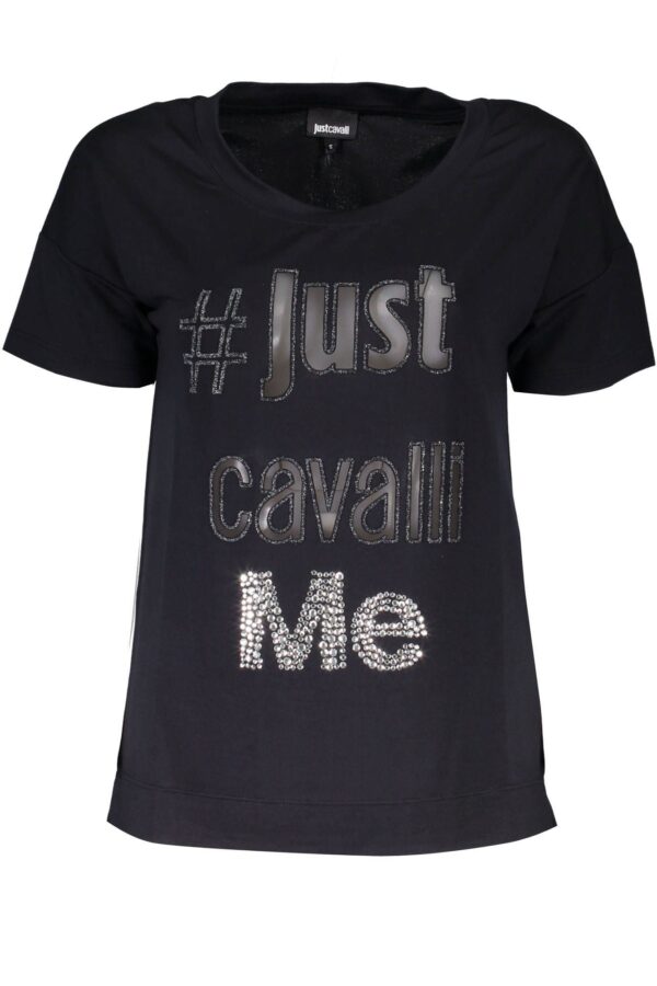 JUST CAVALLI T-SHIRT MANICHE CORTE DONNA NERO